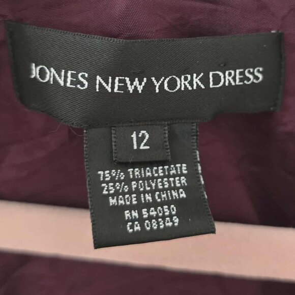 Jones New York Plum Midi Cocktail Dress Satin - Picture 5 of 9